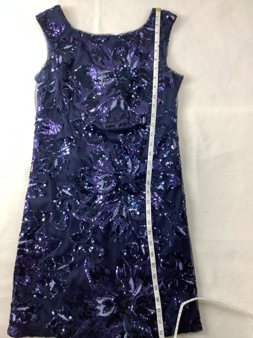 White House Black Market Sequin Sheath Dress in Deep Navy Size 2 - Picture 10 of 10